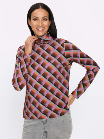 Heine Langarm-Shirt in lavendel-schoko-bedruckt