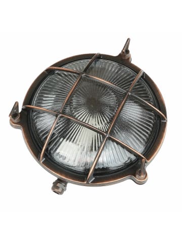 Licht-Erlebnisse Außen Wandlampe Ø 21 x (H)21 cm in Kupfer Antik