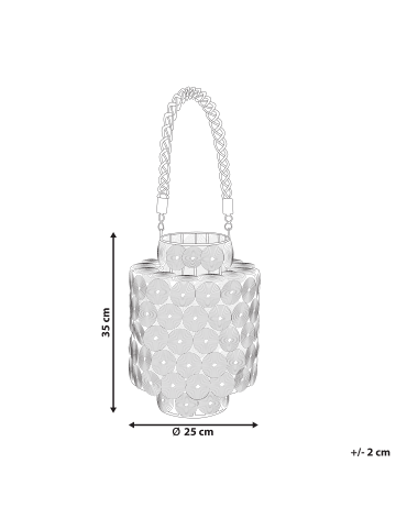 Beliani Laterne MMOJSTIR in Schwarz/Braun - (W) 25 x (H) 35 x (L) 25 cm