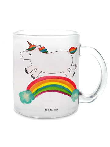 Mr. & Mrs. Panda Teetasse Einhorn Regenbogen ohne Spruch in Transparent