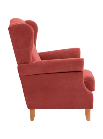 58 aufm Kessel OHRENSESSEL Katria Bezug Veloursstoff Buche natur / ziegel