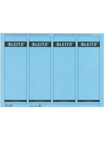 Leitz Ordnerrückenschilder 61x191mm auf A4 selbstklebend Packung mit 100 Stück blau