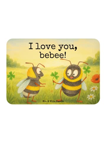 Mr. & Mrs. Panda Kühlschrankmagnet Bienen Paar Design mit Spruch in Weiß