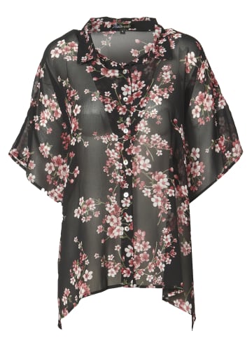 KOROSHI KURZÄRMELBLUSE in schwarz