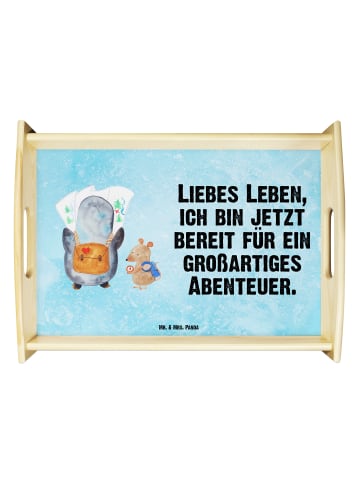 Mr. & Mrs. Panda Küchentablett Pinguin & Maus Wanderer mit Spruch in Eisblau