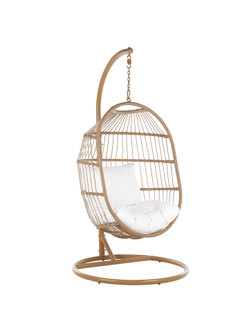 Beliani Hängesessel ALBA in Braun/Weiß - (W) 102 x (H) 200 x (L) 102 cm
