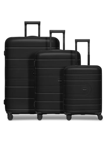 Redolz Essentials 11 4 Rollen Kofferset 3-teilig mit Dehnfalte in black