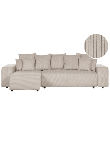 Beliani Ecksofa LUSPA in Beige/Schwarz - (W) 294 x (H) 71 x (L) 130 cm