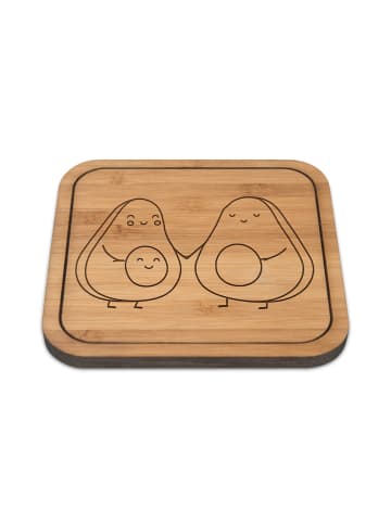 Mr. & Mrs. Panda Kunststoff Untersetzer Avocado Pärchen ohne Spruch in Transparent