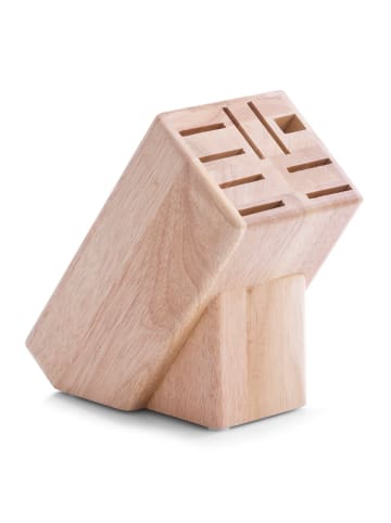 Zeller Messerständer aus Holz, Messerblock in Beige, 25 x 22 x 13 cm