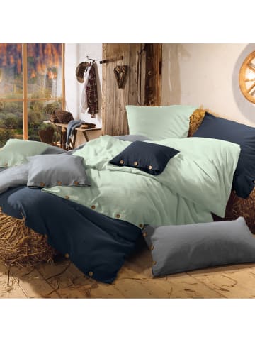 Erwin Müller Halbleinen, Leinen / Halbleinen Kissenbezug 2er-Pack Deggendorf in jade