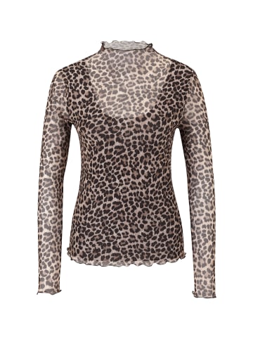 Zero  Leoshirt mit Stehkragen in BeigeBlack