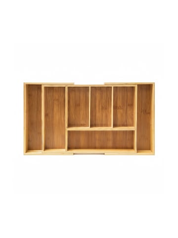 relaxdays Besteckkasten in Natur - (B)48,5 x (H)5 x (T)28 cm