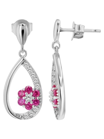 Adeliás Damen Ohrringe – Ohrhänger aus 925 Silber mit Zirkonia in silber