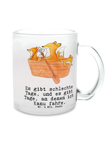 Mr. & Mrs. Panda Teetasse Fuchs Kanufahren mit Spruch in Transparent