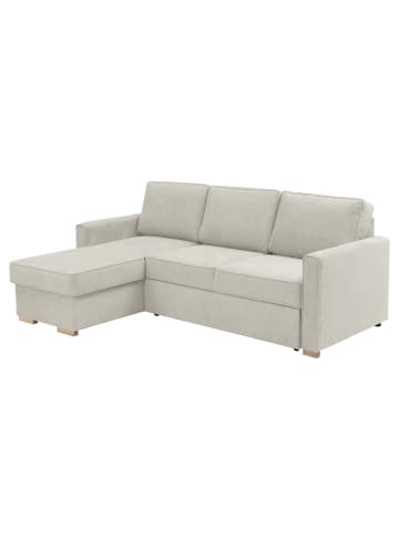 58 aufm Kessel ECKSOFA mit Auszugsbett Kaysa Flachgewebe silber