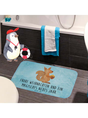 Mr. & Mrs. Panda Badezimmer Läufer Eichhörnchen Weihnachtszeit m... in Eisblau