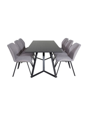 ebuy24 Essgruppe Marina 34 (7-teilig) Grau 90 x 180 cm