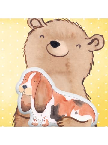 Mr. & Mrs. Panda Kissen Hund Basset Hound ohne Spruch in Weiß