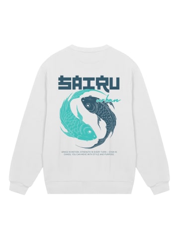 F4NT4STIC Sweatshirt Koi Fish Japan Streetstyle in off-white
