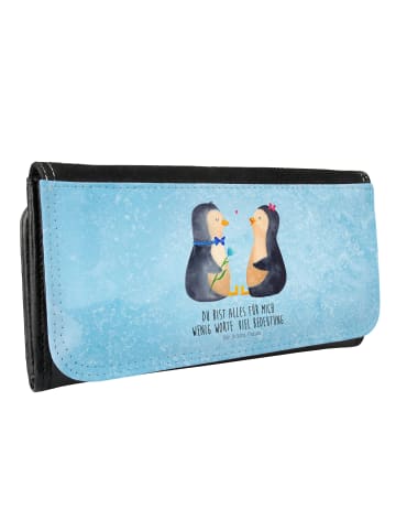 Mr. & Mrs. Panda Damen Portemonnaie Pinguin Pärchen mit Spruch in Eisblau