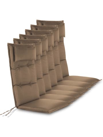 Aspero 6 Premium Hochlehner Stuhlauflagen in Taupe