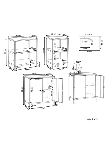 Beliani 4er-Set Gartenküche VILAMA in Rot/Silber
