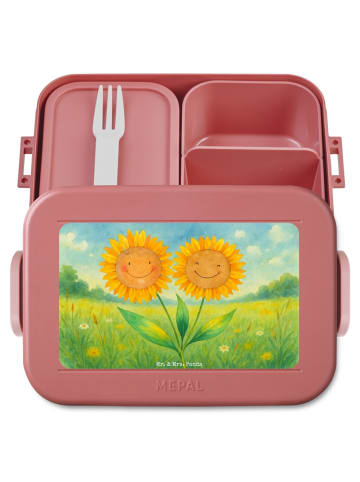 Mr. & Mrs. Panda Bentobox Blume Sonnenblume Design ohne Spruch in Rot Pastell