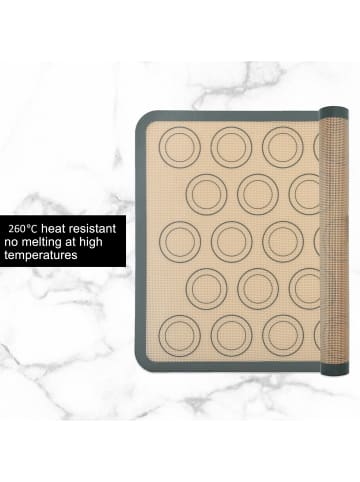 Intirilife 2x Silikon Macaron Backmatte - Größe 42 x 29.5cm in Grau-Braun