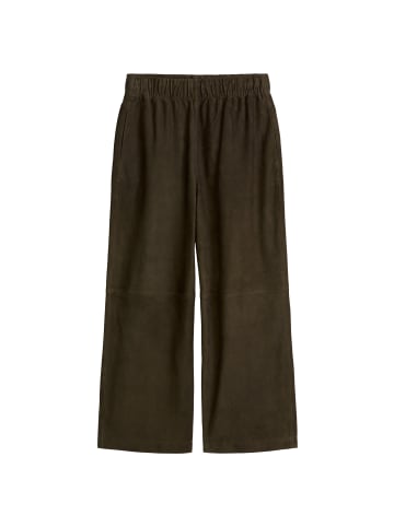 Marc O'Polo Lederhose im Culotte-Stil relaxed in Mossy Earth