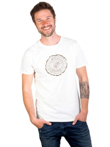 Life-Tree Rundhals T-Shirt für Herren in weiß