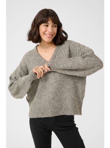 Kaffe Strickpullover KAtrina Loose fit in Elephant Skin Melange
