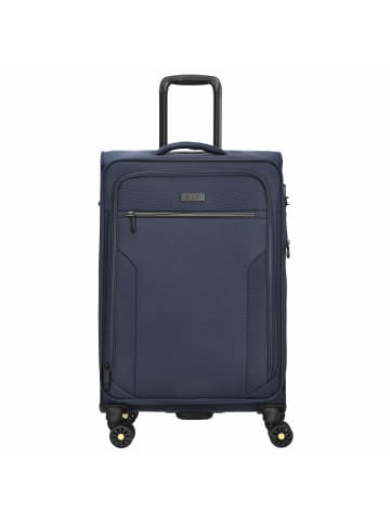 D&N Travel Line 9704 - 4-Rollen-Trolley M 68 cm erw. (dark red) in dark blue