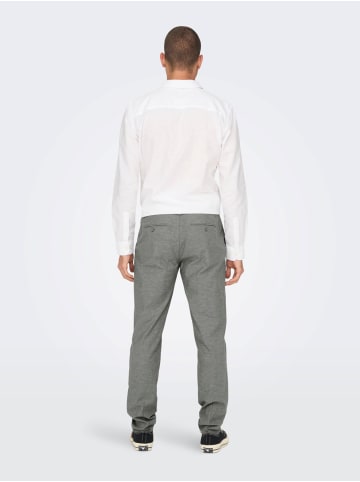 Only&Sons Business Chino Stoffhose aus Baumwolle & Leinen ONSMARK in Grau