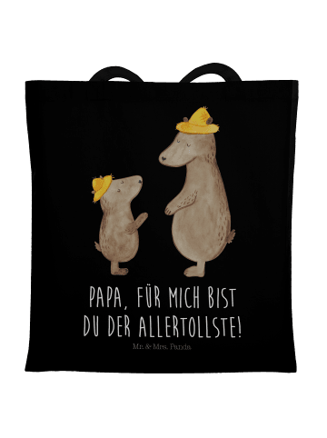 Mr. & Mrs. Panda Tragetasche Bären mit Hut mit Spruch in Schwarz
