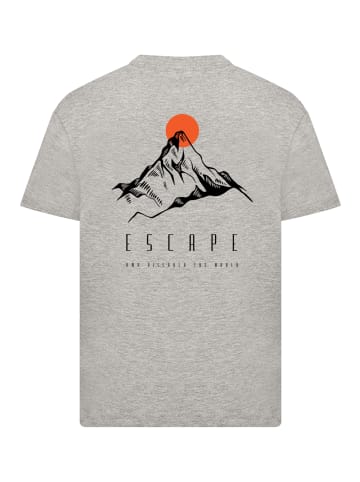 F4NT4STIC T-Shirt Escape Discover the World Mountain in grau meliert