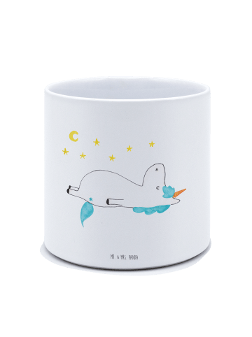 Mr. & Mrs. Panda Pflanzkübel Einhorn Sternenhimmel ohne Spruch in Weiß