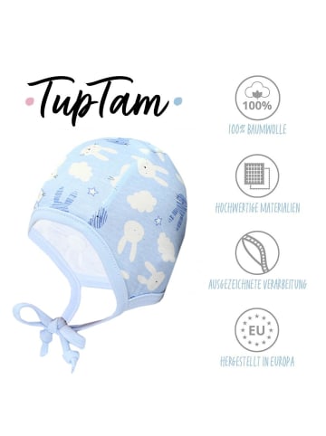 TupTam Unisex Baby Erstlingsmütze zum Binden 2er Pack in hellblau