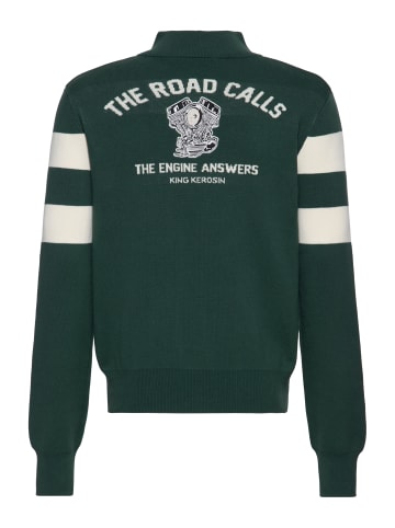 King Kerosin King Kerosin Strickpullover The Road Calls in flaschengrün