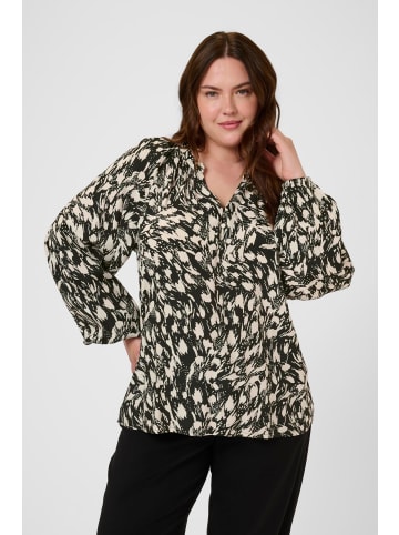 KAFFE curve Bluse kurzarm KCjamia Regular fit in Black/Turtledove Graphic