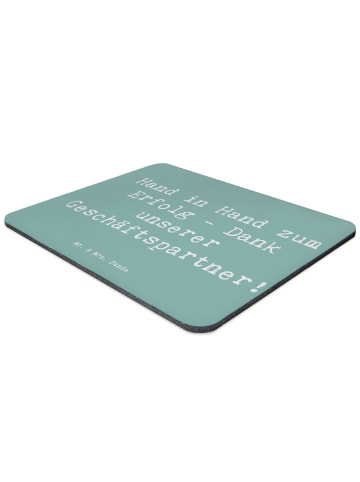 Mr. & Mrs. Panda Mousepad Spruch Erfolg Geschäftspartner mit Spruch in Meeresbrise