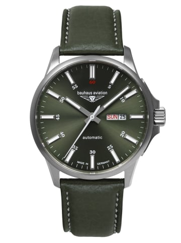 Bauhaus Aviation Herren-Fliegeruhr Automatik DayDate Grün