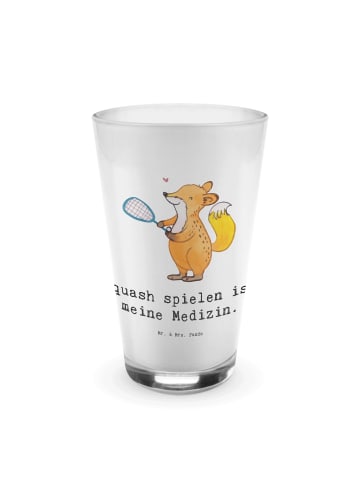 Mr. & Mrs. Panda Blümchentailglas Fuchs Squash spielen mit Spruch in Transparent
