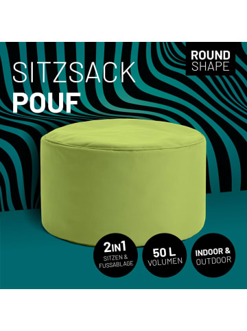 Lumaland Sitzsack-Sessel Pouf rund 50l grün  grün