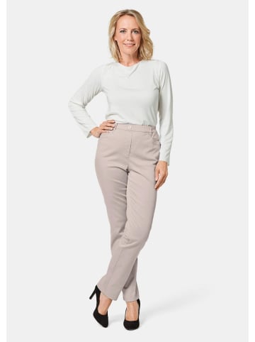 GOLDNER Satin-Baumwollhose mit Stretch in kitt