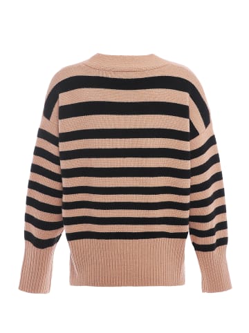 Blonda Damen Sweater in BEIGE SCHWARZ