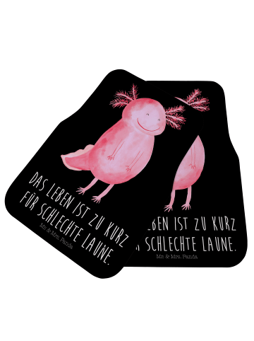 Mr. & Mrs. Panda Auto Fußmatte Axolotl Glücklich mit Spruch in Schwarz