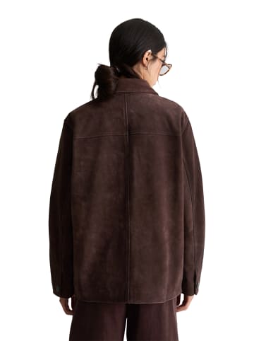 Marc O'Polo DENIM Lederjacke im Barn-Stil regular in Espresso Brown