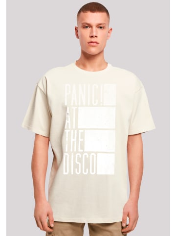 F4NT4STIC Heavy Oversize T-Shirt Panic At The Disco Block Text in sand