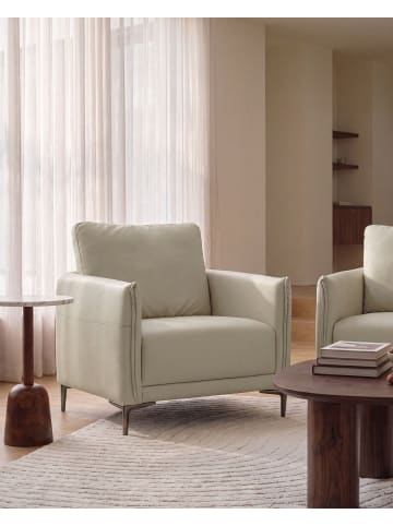 Beliani Sessel CILENS in Beige/Grau - (W) 85 x (H) 90 x (L) 82 cm